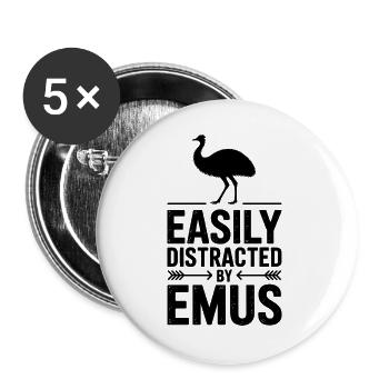 Emu Sayings Emu Funny Emu Gift - Buttons large 2.2''/56 mm (5-pack) - white - Front