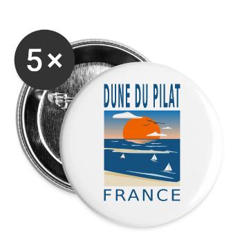 Dune du Pilat Sunset France - Lot de 5 grands badges (56 mm) - blanc - Devant