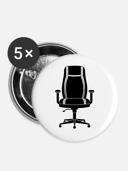 Bürostuhl - Buttons groß 56 mm (5er Pack) - Weiß