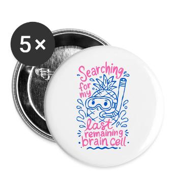 Suche nach meinem letzten Gehirnzell-Doodle - Buttons groß 56 mm (5er Pack) - Weiß - Vorne