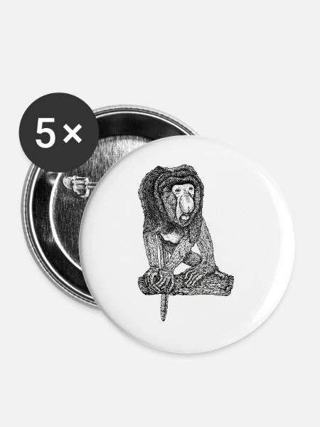 proboscis monkey - Buttons large 2.2''/56 mm (5-pack) - white