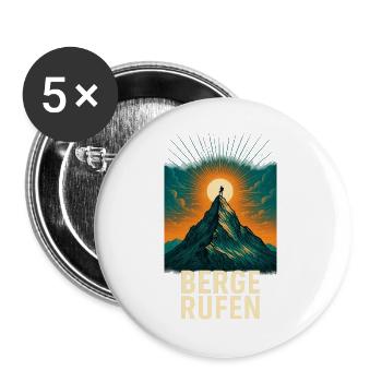 Berge rufen am Gipfel - Buttons groß 56 mm (5er Pack) - Weiß - Vorne