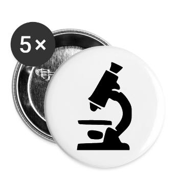 Mikroskop schwarz Wissenschaft Symbol Geschenk - Buttons groß 56 mm (5er Pack) - Weiß - Vorne