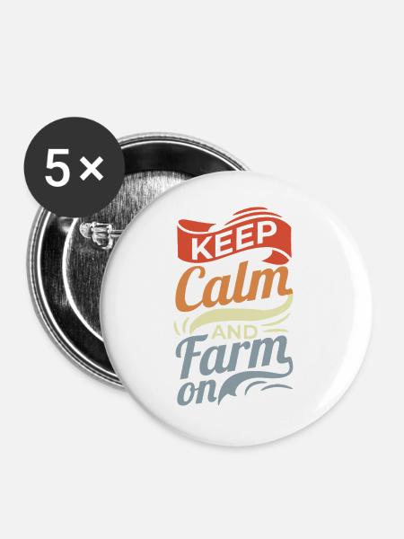 Lustiger Landwirt Spruch - Buttons groß 56 mm (5er Pack) - Weiß