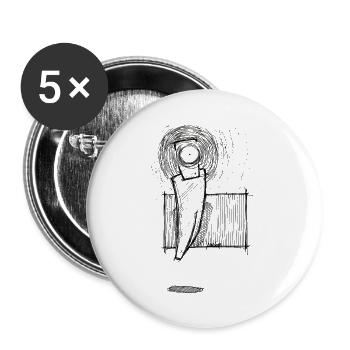Projection oculaire lévitante - Lot de 5 grands badges (56 mm) - blanc - Devant