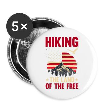 Randonnée sur sentier de montagne Randonnée en plein air Braconnage - Lot de 5 grands badges (56 mm) - blanc - Devant