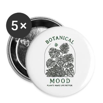 Minimalist Monstera Plant Arch Graphic Design - Buttons large 2.2''/56 mm (5-pack) - white - Front