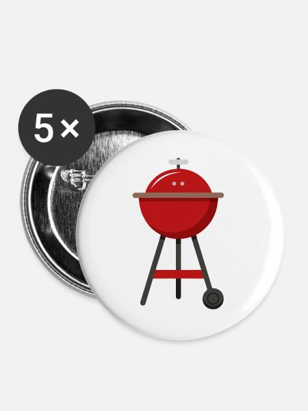 Barbeque BBQ Grill - Buttons groß 56 mm (5er Pack) - Weiß