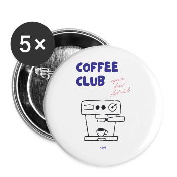 Illustration de la machine à expresso du Coffee Club - Lot de 5 grands badges (56 mm) - blanc - Devant