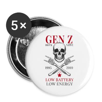 Gen Z – Digital Native - Buttons large 2.2''/56 mm (5-pack) - white - Front