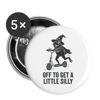 Off To Get A Little Silly - Buttons large 2.2''/56 mm (5-pack) - white - Front