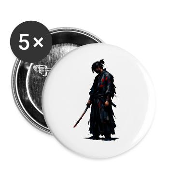 Lame de Sang du Samouraï Sombre - Lot de 5 grands badges (56 mm) - blanc - Devant