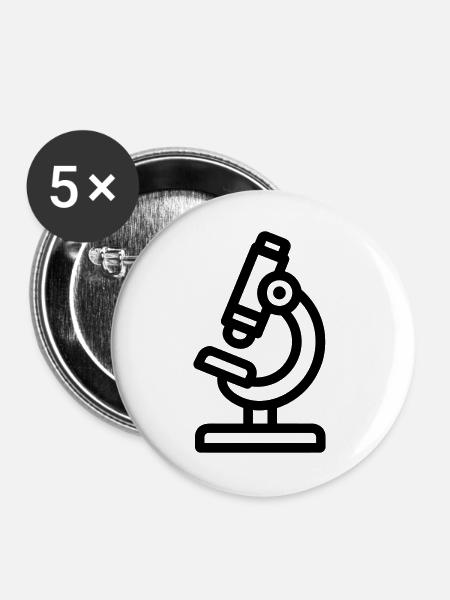 Mikroskop - Buttons groß 56 mm (5er Pack) - Weiß