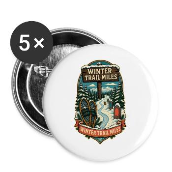 WINTER TRAIL MILES - Buttons groß 56 mm (5er Pack) - Weiß - Vorne