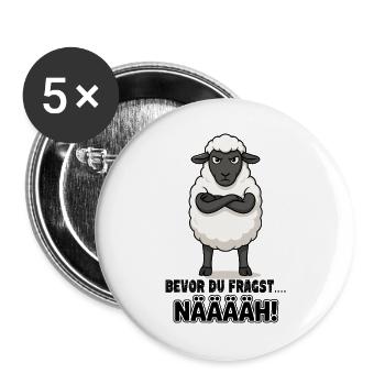  Bevor Du Fragst Nääääh Grummeliges Schaf Für - Buttons groß 56 mm (5er Pack) - Weiß - Vorne