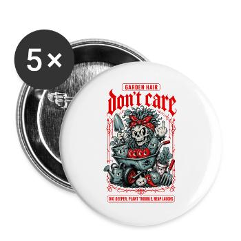 Garden Hair Dont Care Organic Gardening - Buttons large 2.2''/56 mm (5-pack) - white - Front