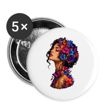 Butterfly Blossoms Wreath - Buttons large 2.2''/56 mm (5-pack) - white - Front