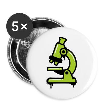 Microscope Graffiti Logo - Buttons large 2.2''/56 mm (5-pack) - white - Front
