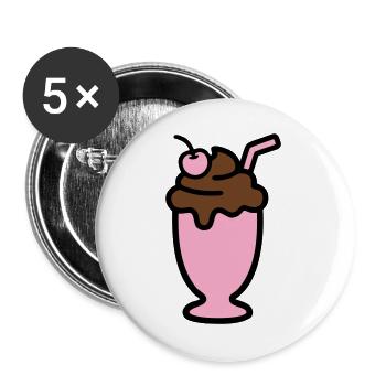 Milchshake Eiscreme Icon - Buttons large 2.2''/56 mm (5-pack) - white - Front
