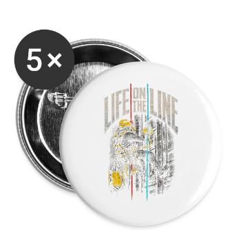 Industrial Climber Height Worker Life On The Line - Buttons large 2.2''/56 mm (5-pack) - white - Front