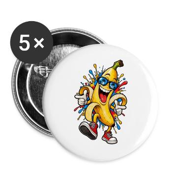 Cool Banana - Buttons large 2.2''/56 mm (5-pack) - white - Front