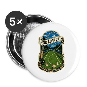 ROD LOAD CALM - Buttons groß 56 mm (5er Pack) - Weiß - Vorne