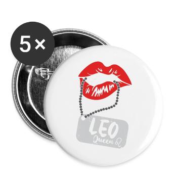 Signe du zodiaque Lion - Lot de 5 grands badges (56 mm) - blanc - Devant