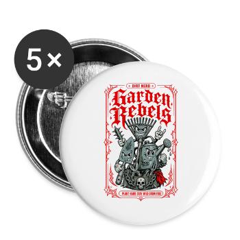 Urban Gardening Garden Punk Dirt Nerd - Buttons groß 56 mm (5er Pack) - Weiß - Vorne