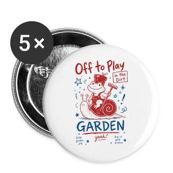 Stadtgärtnern, um im Dreck zu spielen - Buttons groß 56 mm (5er Pack) - Weiß - Vorne
