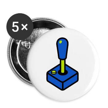 Retro Arcade Joystick Grafik - Buttons groß 56 mm (5er Pack) - Weiß - Vorne