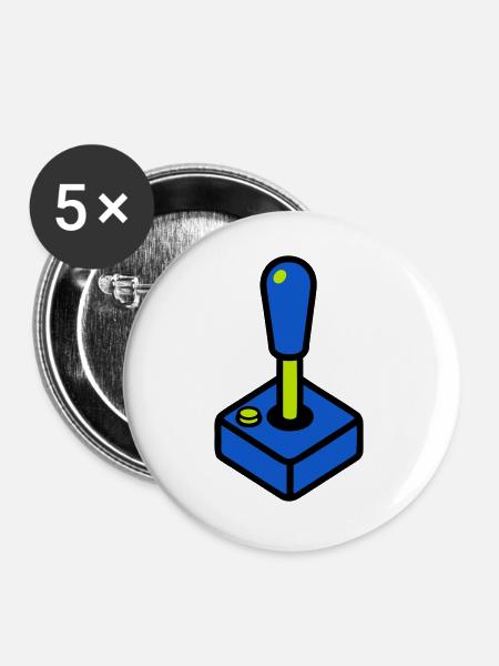 Retro Arcade Joystick Grafik - Buttons groß 56 mm (5er Pack) - Weiß