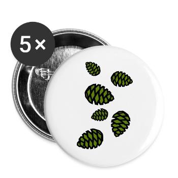 Tannenzapfen Symbol - Buttons groß 56 mm (5er Pack) - Weiß - Vorne