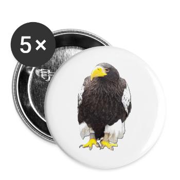 Vogeltier Greifvogel Krallen Falkner Beizjagd - Buttons groß 56 mm (5er Pack) - Weiß - Vorne