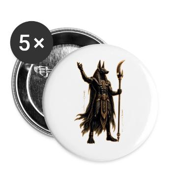 Anubis-Krieger in goldener Rüstung - Buttons groß 56 mm (5er Pack) - Weiß - Vorne