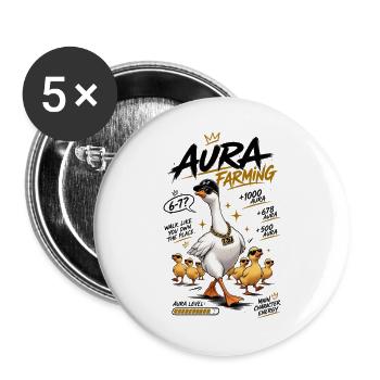 Aura-Farming Goose_6-7 Hauptcharakter - Buttons groß 56 mm (5er Pack) - Weiß - Vorne