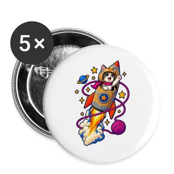 Karton-Orbit - Buttons groß 56 mm (5er Pack) - Weiß - Vorne