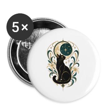 Katze, Süßes Kätzchen, Lustige Katze - Buttons groß 56 mm (5er Pack) - Weiß - Vorne