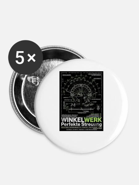 Pyrotechniker Streuung - Buttons groß 56 mm (5er Pack) - Weiß