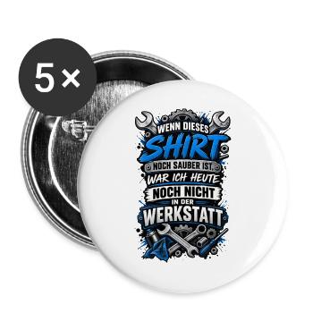 Werkstatt Schrauber - Buttons groß 56 mm (5er Pack) - Weiß - Vorne