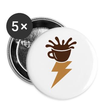 Espressoblitz. - Buttons groß 56 mm (5er Pack) - Weiß - Vorne