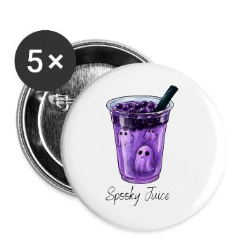 Specky Geistersaft Lila Beeren-Phantom - Buttons groß 56 mm (5er Pack) - Weiß - Vorne