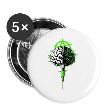 Biopolitischer Saboteur Punk Design - Buttons groß 56 mm (5er Pack) - Weiß - Vorne