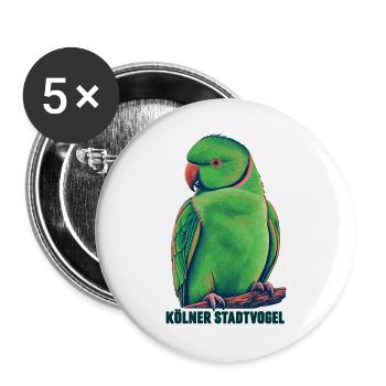 Kölner Stadtvogel - Buttons groß 56 mm (5er Pack) - Weiß - Vorne
