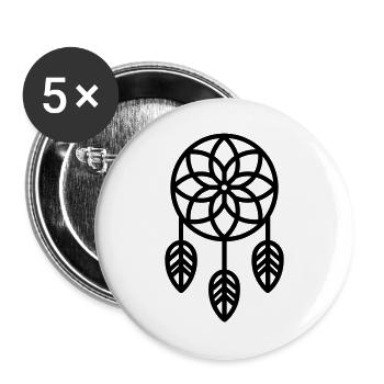 Traumfänger - Buttons groß 56 mm (5er Pack) - Weiß - Vorne