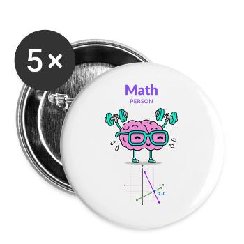 Wie man ein Mathe-Mensch wird - Buttons groß 56 mm (5er Pack) - Weiß - Vorne