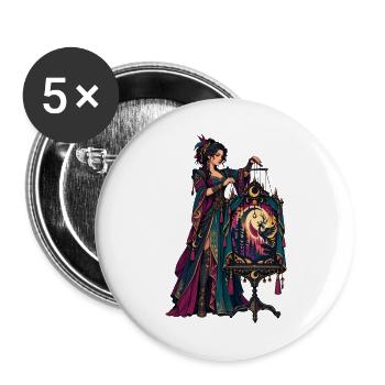 Schattenbühnen-Erzählerin im Mondlicht - Buttons groß 56 mm (5er Pack) - Weiß - Vorne