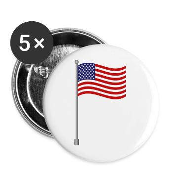 Flagge der Vereinigten Staaten - Buttons groß 56 mm (5er Pack) - Weiß - Vorne