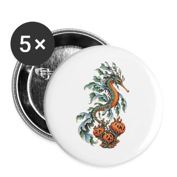 Fetzenfisch an der Geisterkoralle - Buttons groß 56 mm (5er Pack) - Weiß - Vorne