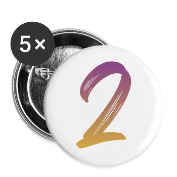 2 - Buttons groß 56 mm (5er Pack) - Weiß - Vorne