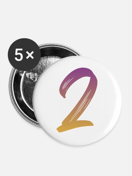 2 - Buttons groß 56 mm (5er Pack) - Weiß